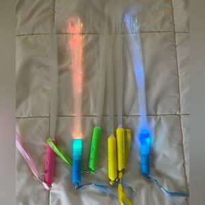 Party Light Bundle: 6 Colorful LED Fiber Optic Wands and 14 white lantern lights